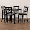 Baxton Studio Chandler Grey Upholstered and Espresso Wood 5-Piece Pub Dining Set 166-10761-9776 - alternate 2